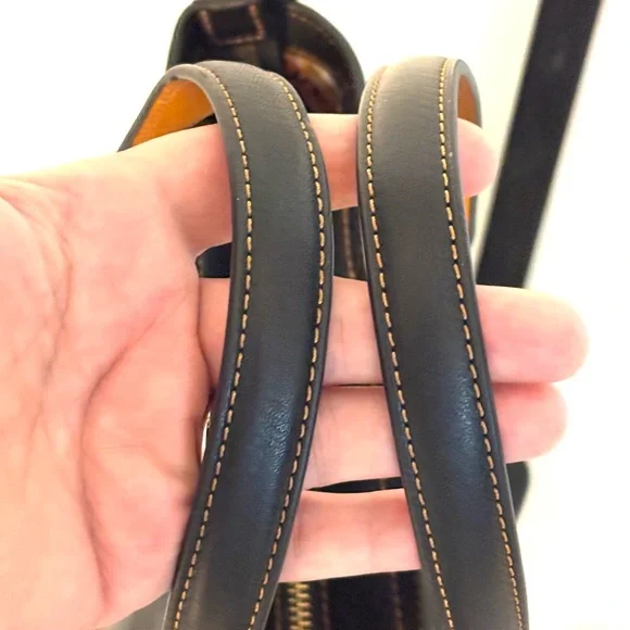 Vera Bradley Black and Brown Leather Tote - Picture 3 of 10